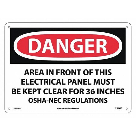 Nmc Danger Electrical Hazard Sign, D225AB D225AB