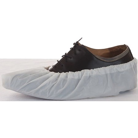 International Enviroguard Disposable Shoe Covers, Chlorinated Polyethylene, White, Slip Resistant Sole: Yes , Universal 3407