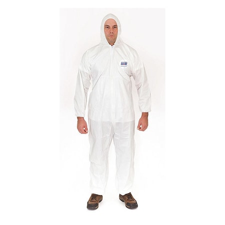 International Enviroguard Disposable Coverallss, Hooded Coverall, 5XL, Microporous Laminate, Elastic Wrist, Elastic Ankle 8015-5XL