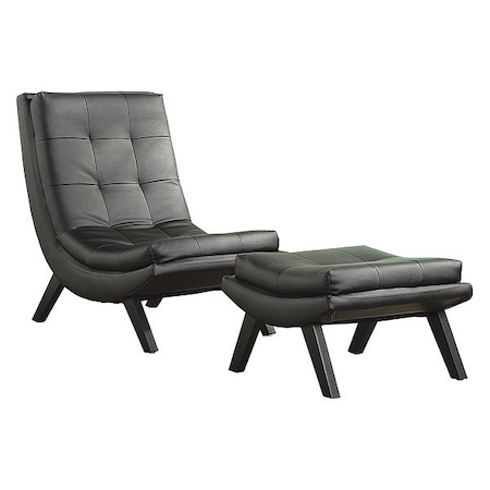 Ave 6 Collection: Tustin Lounge Chair And Ottoman Set, Black Back, 25 in W Chair: 37"; Ottoman: 16" H TSN51-B18