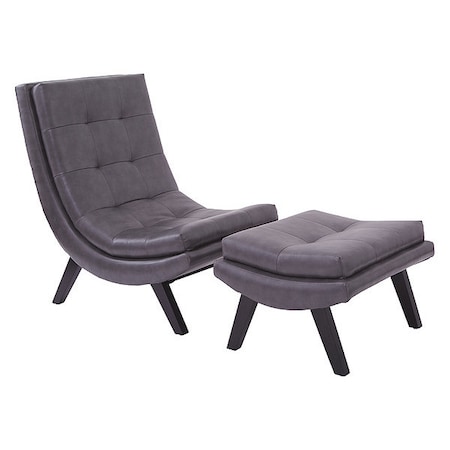Ave 6 Collection: Tustin Lounge Chair And Ottoman Set, Wood Back, 25 in W Chair: 37"; Ottoman: 16" H TSN51-PD26