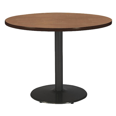 Kfi Round Ped Table, River Cherry/Black, 48"Dx29"H, 29" (Cafe Height) H, HPL Top, River Cherry T48RD-B1930-BK-7937