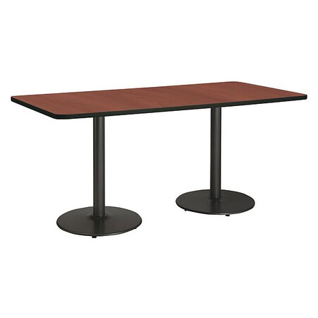 Kfi Rectangle Ped Table, Mahogany/Black, 42"x96"x29", 96" W, 42" L, 29" (Cafe Height) H, HPL Top T4296-B1922-BK-MH