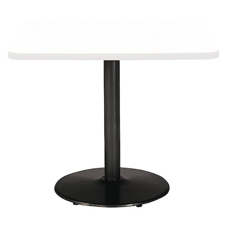 Kfi Square 42 W, 42 L, 36 H, High Pressure Laminate Top, Designer White T42SQ-B1922-BK-D354-31