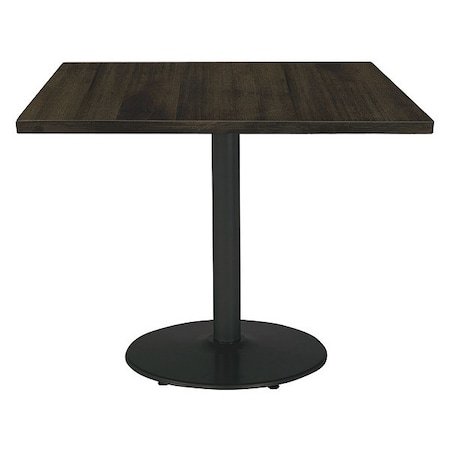 Kfi Square Wood Table, Espresso/Black, 42"x42"x29", 42" W, 42" L, 29" (Cafe Height) H, Wood Top, Espresso T42SQ-B1922BK-LFT-ES
