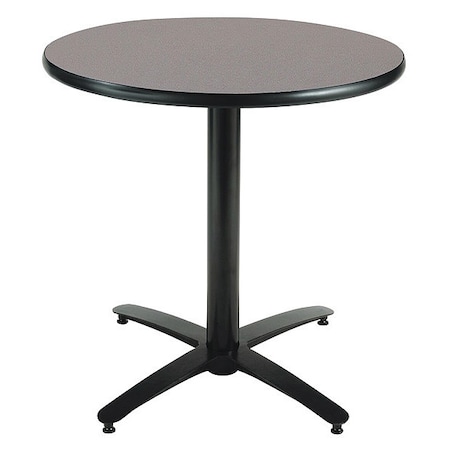 Kfi Round Bistro Table, 42" W, 29" (Cafe Height) H, HPL Top, Graphite Nebula T42RD-B2125-GPN