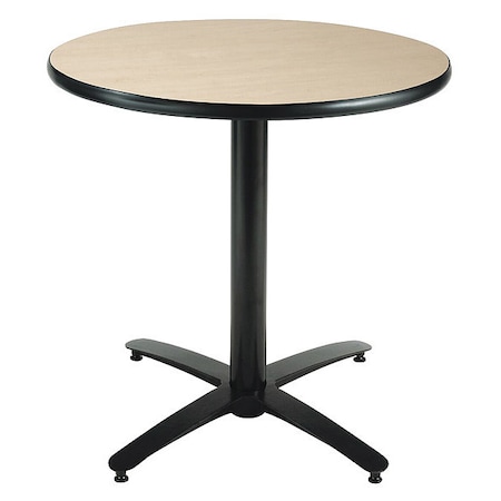 Kfi Round KFI 42in Natural Breakroom Table with Arched X Base, 29 W, 42 L, 29 H, Laminate Top, Natural T42RD-B2125-NA