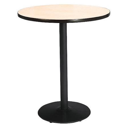 Kfi Round KFI 42" Round Breakroom Table with Natural Top, Round Black Base, Bistro Height, 42 W, 42 L T42RD-B1922-BK-NA-38