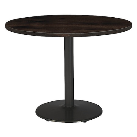 Kfi Round 42 L, 42 W, 29 H, Wood Top, Espresso T42RD-B1922BK-LFT-ES