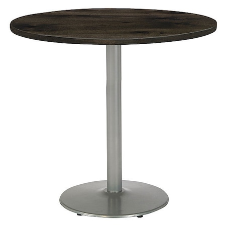 Kfi Round 42 L, 42 W, 41 H, Wood Top, Barnwood T42RD-B1922SL-38-LFT-BN