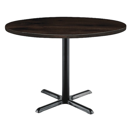 Kfi Round KFI Urban Loft 42" Round Top Breakroom Table, Espresso Finish, Black X Base, Standard Height T42RD-B2025BK-LFT-ES