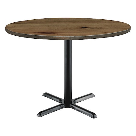 Kfi Round Urban Loft Table, Natural, 42"Dx29"H, 42" W, 29" (Cafe Height) H, Wood Top, Natural T42RD-B2025BK-LFT-NA