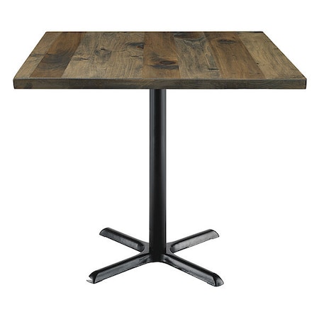 Kfi Square KFI Urban Loft 42" Square Vintage Wood Breakroom Table, Barnwood, 42 L, 42 W, 36 H, Wood Top T42SQ-B2025-31-LFT-BN