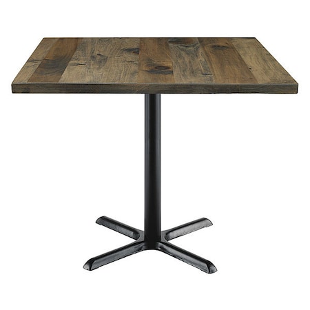 Kfi Square KFI Urban Loft 42" Square Vintage Wood Breakroom Table, Barnwood, 42 L, 42 W, 29 H, Wood Top T42SQ-B2025-LFT-BN