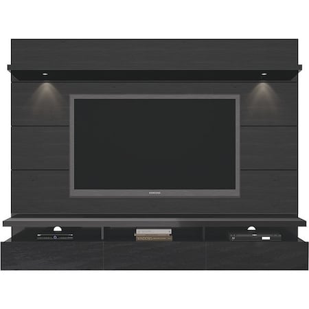 Manhattan Comfort Cabrini 2.2" Floating Wall Theater Entertainment Center, Black 23853