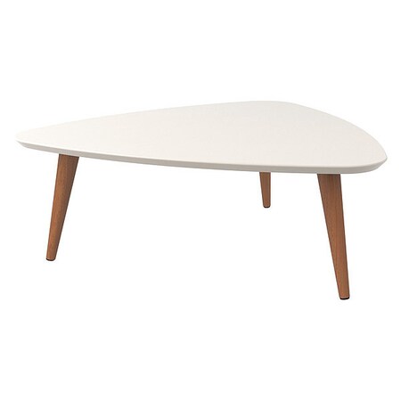 Manhattan Comfort Triangle Utopia Low Triangle End Table in Off White, 33.46 W, 31.88 L, 11.81 H, MDF, White 89252