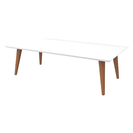 Manhattan Comfort Rectangle Utopia Low Rectangle End Table in White Gloss, 40.15 W, 20.86 L, 11.81 H, MDF 89451