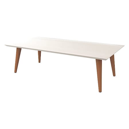 Manhattan Comfort Rectangle Utopia Low Rectangle End Table in Off White, 40.15 W, 20.86 L, 11.81 H, MDF, White 89452