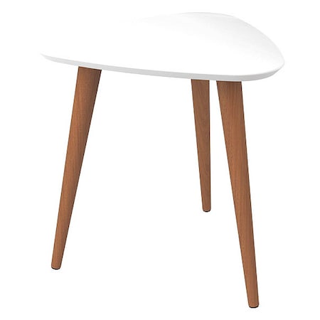 Manhattan Comfort Triangle Utopia High Triangle End Table in White Gloss, 20.07 W, 18.89 L, 19.68 H, MDF, White Gloss 89851