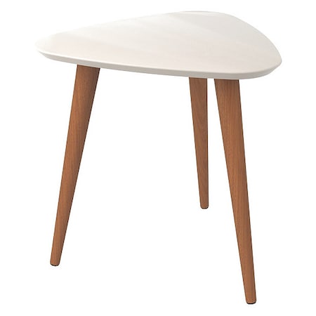 Manhattan Comfort Triangle Utopia High Triangle End Table in Off White, 20.07 W, 18.89 L, 19.68 H, MDF, Off White 89852