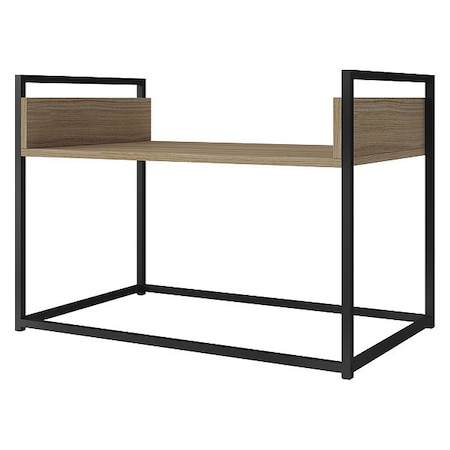 Manhattan Comfort Rectangle Ellis Coffee Table, 27.76 W, 17.52 L, 19.69 H, MDP and Melamine, Dark Oak and Black 119AMC152