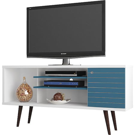 Manhattan Comfort TV Stand, Mid Century, Aqua, 53.14" 200AMC63