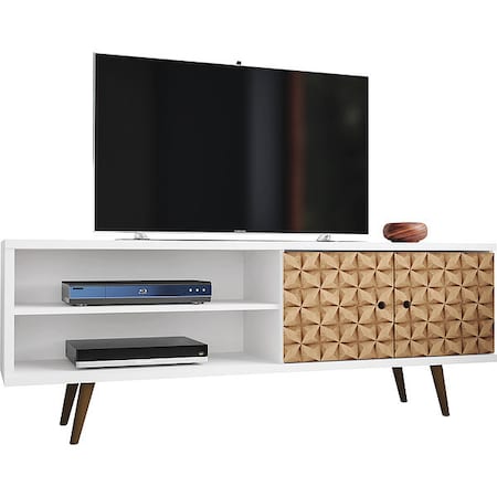 Manhattan Comfort TV Stand, Mid Centry, Brown, 62.99" 201AMC67