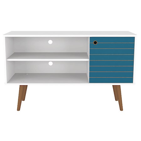 Manhattan Comfort TV Stand, Mid Century, 42.52", Aqua 212BMC63