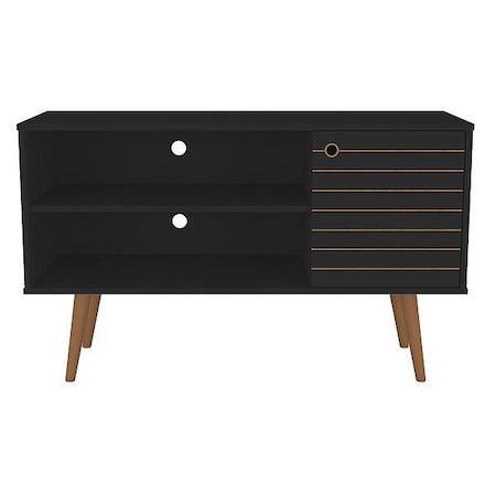 Manhattan Comfort TV Stand, Mid Century, 42.52", Black 212BMC8