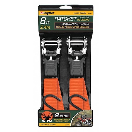 Cargoloc Ratchet Tie Downs, 1" x 8 ft. 32581