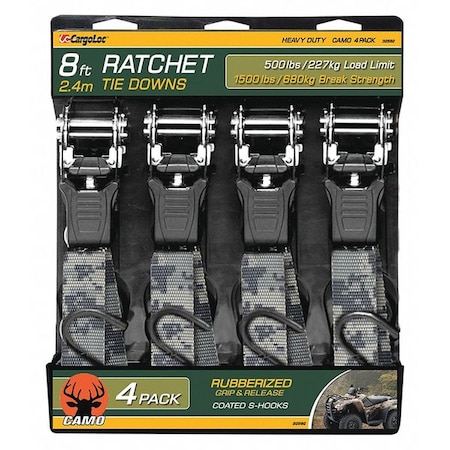 Cargoloc Ratchet Tie Downs, 1" x 8 ft. 32582