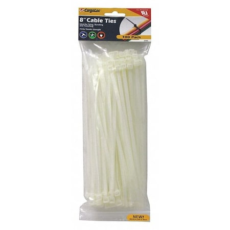 Cargoloc Cable Tie, 8 in L, Natural, Nylon 32482