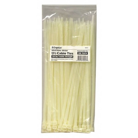 Cargoloc Cable Tie, 13-1/2 in L, Natural, Nylon, 120 lb Strength 32457