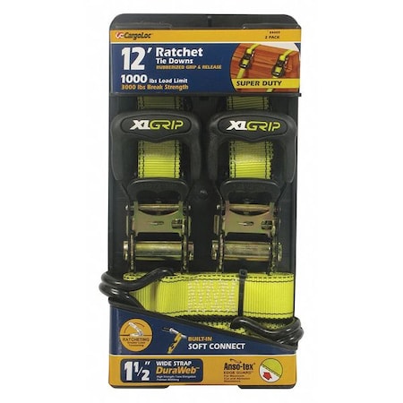 Cargoloc Ratchet Tie Downs, 1-1/2" x 15 ft. 84009