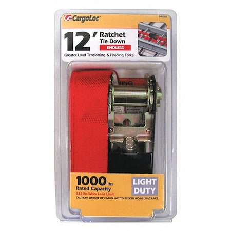 Cargoloc Ratchet Tie Downs, 1" x 12 ft. 84028