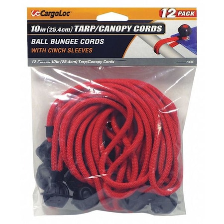 Cargoloc 10" Tarp Cords, Red, 12 pcs. 32555