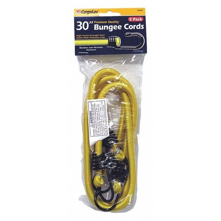 Cargoloc Bungee Cords, Yellow, 30", 2 pcs. 62323