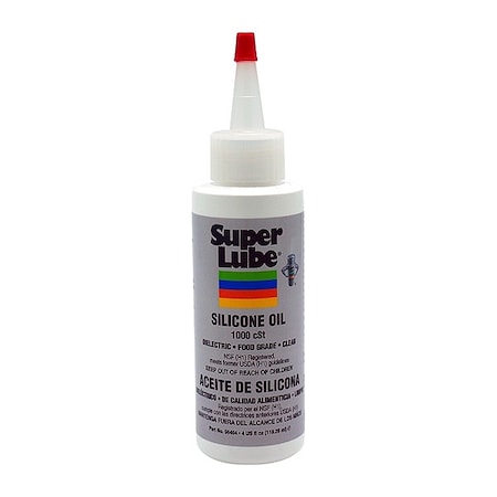 Super Lube 4 oz Bottle, Silicone Oil, 1,000 ISO Viscosity 56404