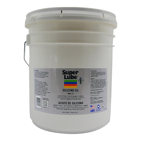 Super Lube 5 gal Pail, Silicone Oil, 1,000 ISO Viscosity 56405