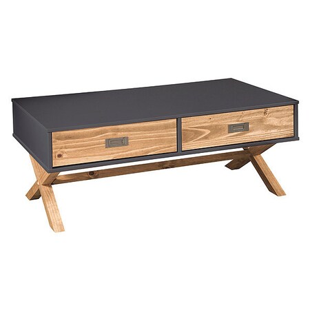 Manhattan Comfort Barclay Rustic Mid-Century Coffee Table