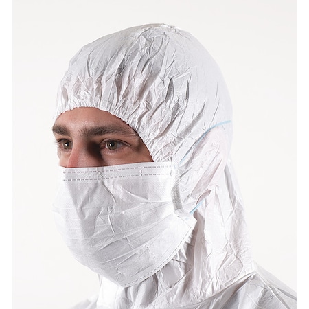 Bioclean Cleanroom Mask, 3-Ply, Dual, Non-Adjustable Strap, None, White, M, 600 PK MEA210-2