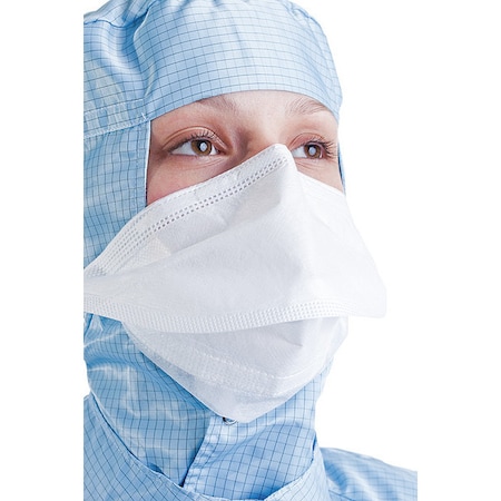 Bioclean Cleanroom Mask, 3-Ply, Dual, Non-Adjustable Strap, None, White, M, 200 PK BDBS