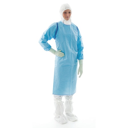 Bioclean Apron, CleanTough, Welded, 0.3 mil, 18 19/64 in, Blue, M, 40 PK S-BCAS