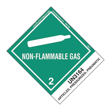 Labelmaster Non-Flammable Gas Label, UN316, PK500, HSN7750 HSN7750