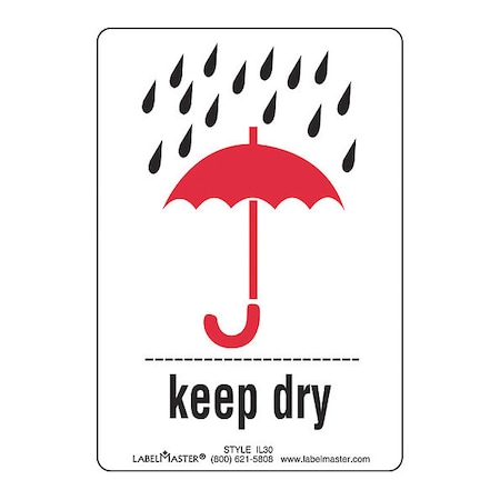 Labelmaster Keep Dry Label, Paper, 2 3/4", PK500 IL30
