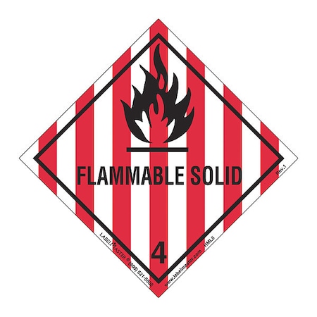 Labelmaster Flammable Solid Label, Worded, PK50 HML5S