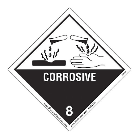 Labelmaster Corrosive Label, Worded, PVC, PK25 HMSL130S