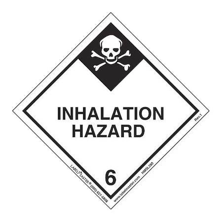 Labelmaster Inhalation Hazard Label, PK25 HMSL290S