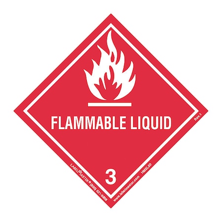 Labelmaster Flammable Liquid Label, Worded, PK25 HMSL60S