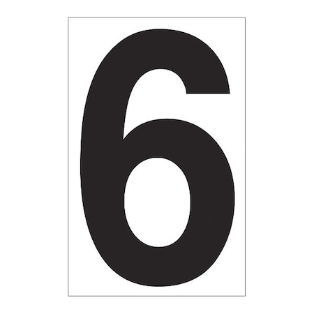 Labelmaster Number 6, Clear Vinyl, 4", PK25 SS4B6